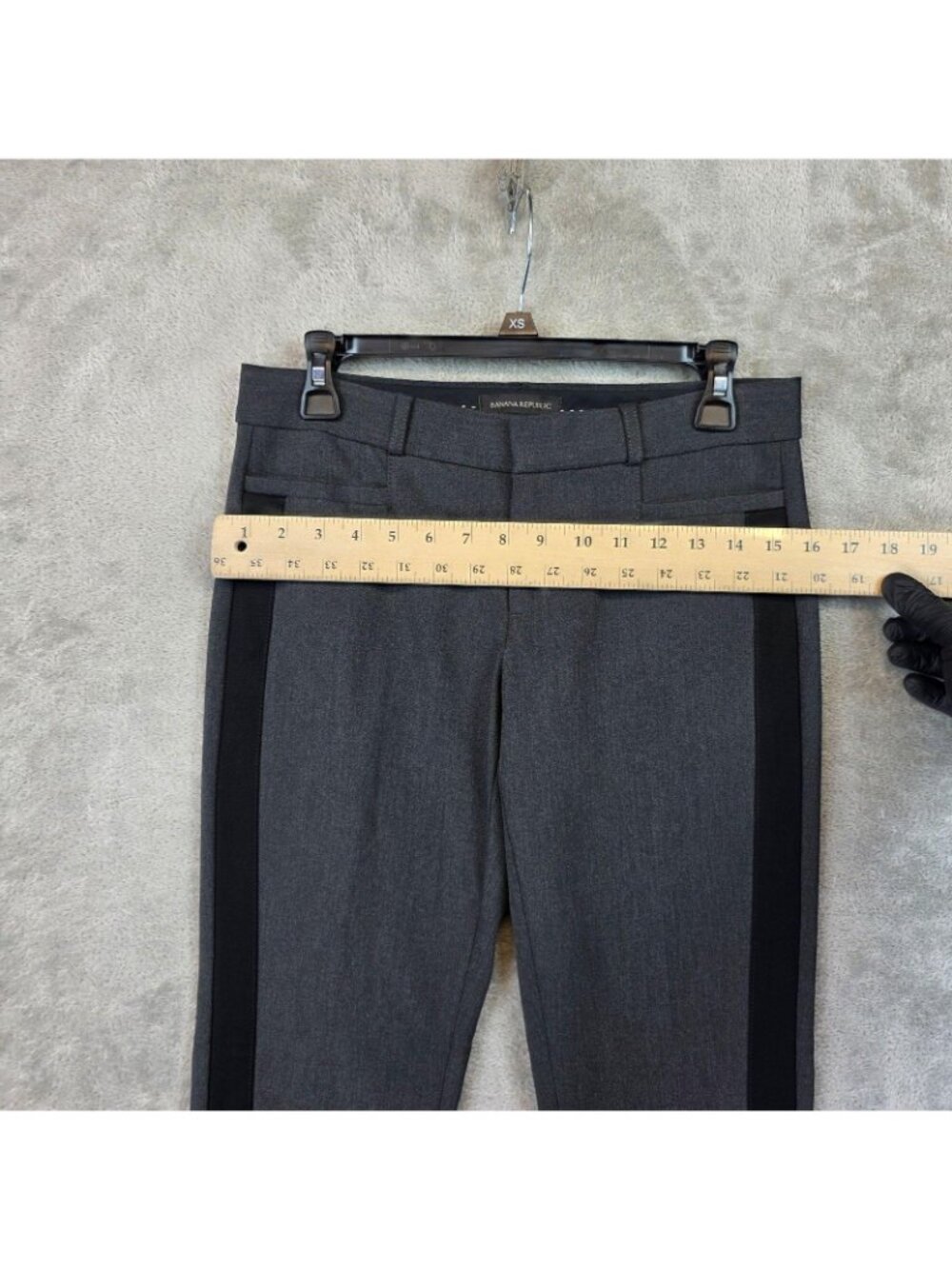 Banana Republic Sloan Dress Pants Womens 2 Gray Twill Slim Ankle Stretch Stripe - Picture 9 of 13